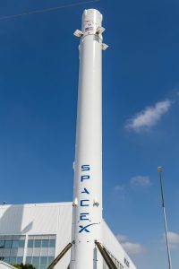 SpaceX Falcon 9 rocket on launch pad