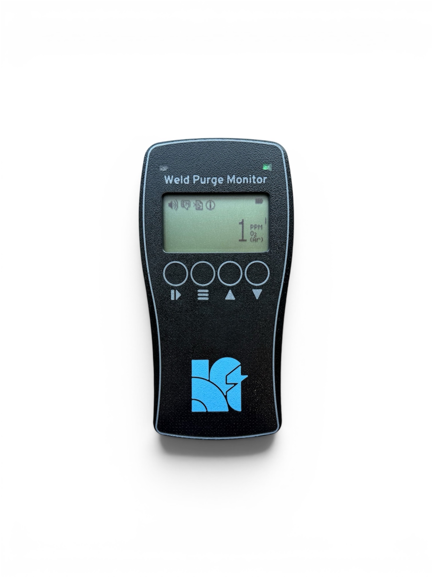 Digital weld purge monitor displayed on screen.